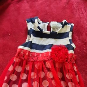 Emily Rose - 3T - Red Tulle and Blue Polka Dots - Great Condition- Cute